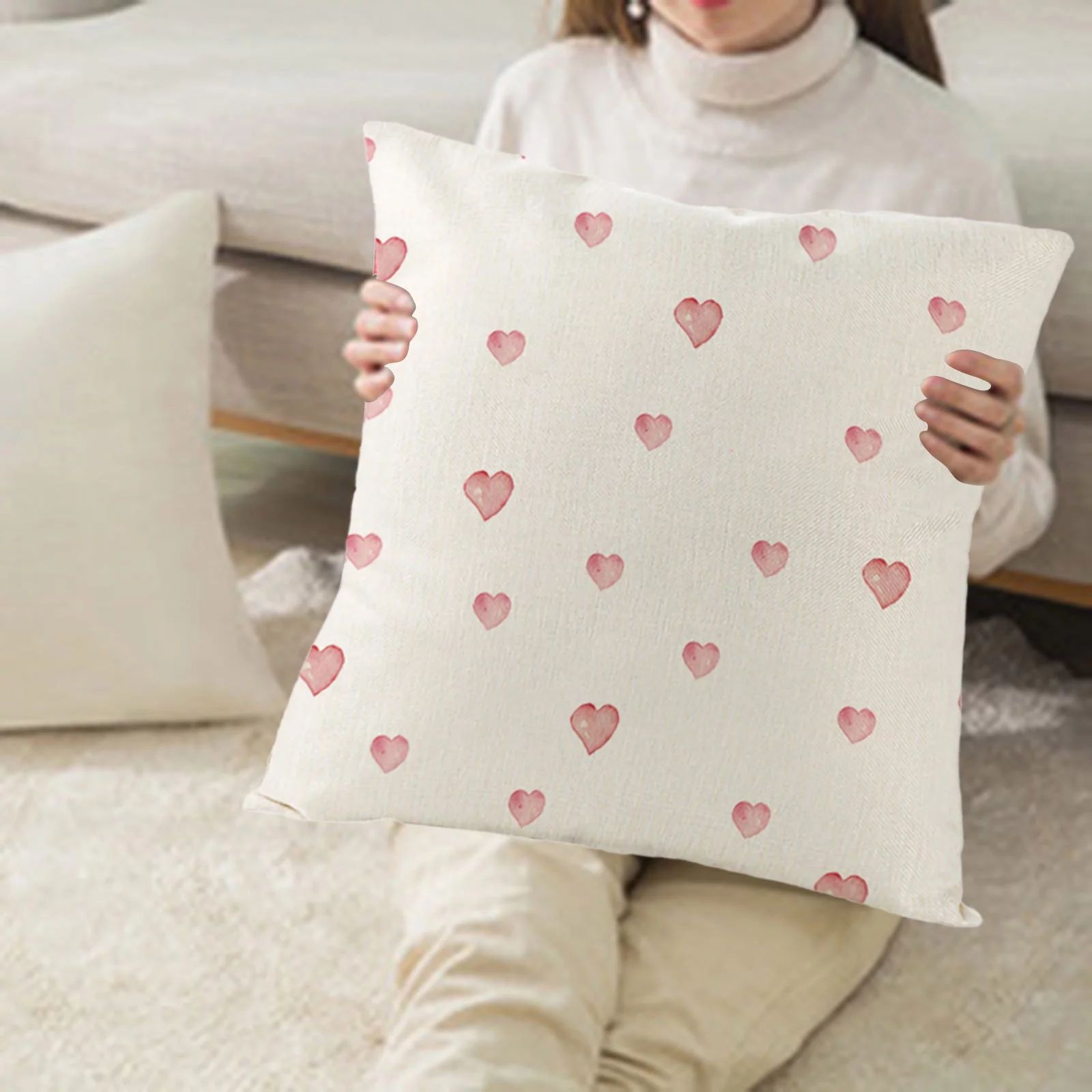 Hxoliqit Valentines Day 18x18 Inches Decor Valentines Day Gifts Decorative Farmhouse Linen Cushio... | Walmart (US)