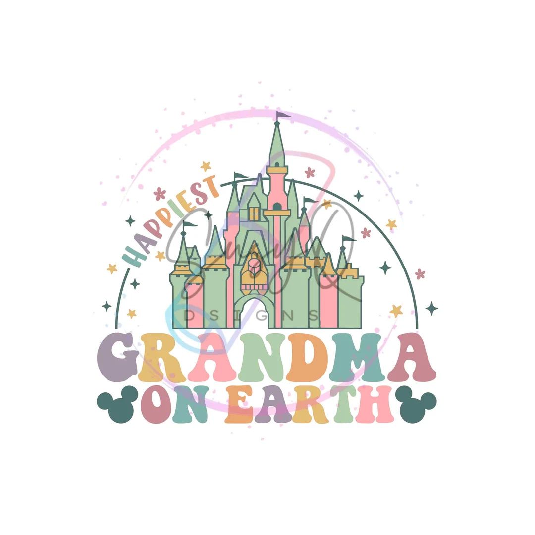 Happiest Grandma on Earth Image Transfers Disney Family - Etsy | Etsy (US)