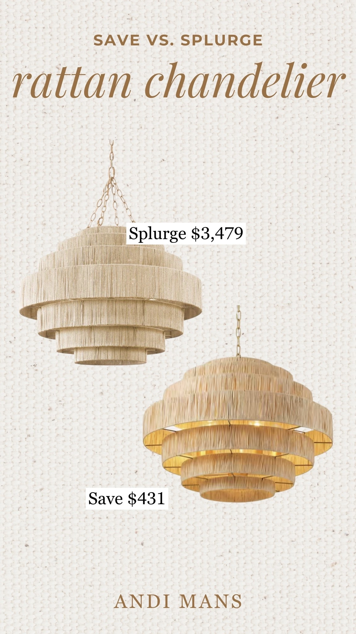 Rattan chandelier light, splurge or save!

#LTKSaleAlert #LTKHome #LTKOver40