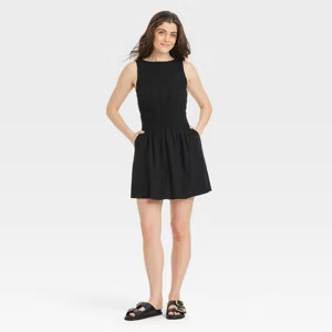 Women's Linen Mini Sundress - Universal Thread™ Black XS | Target