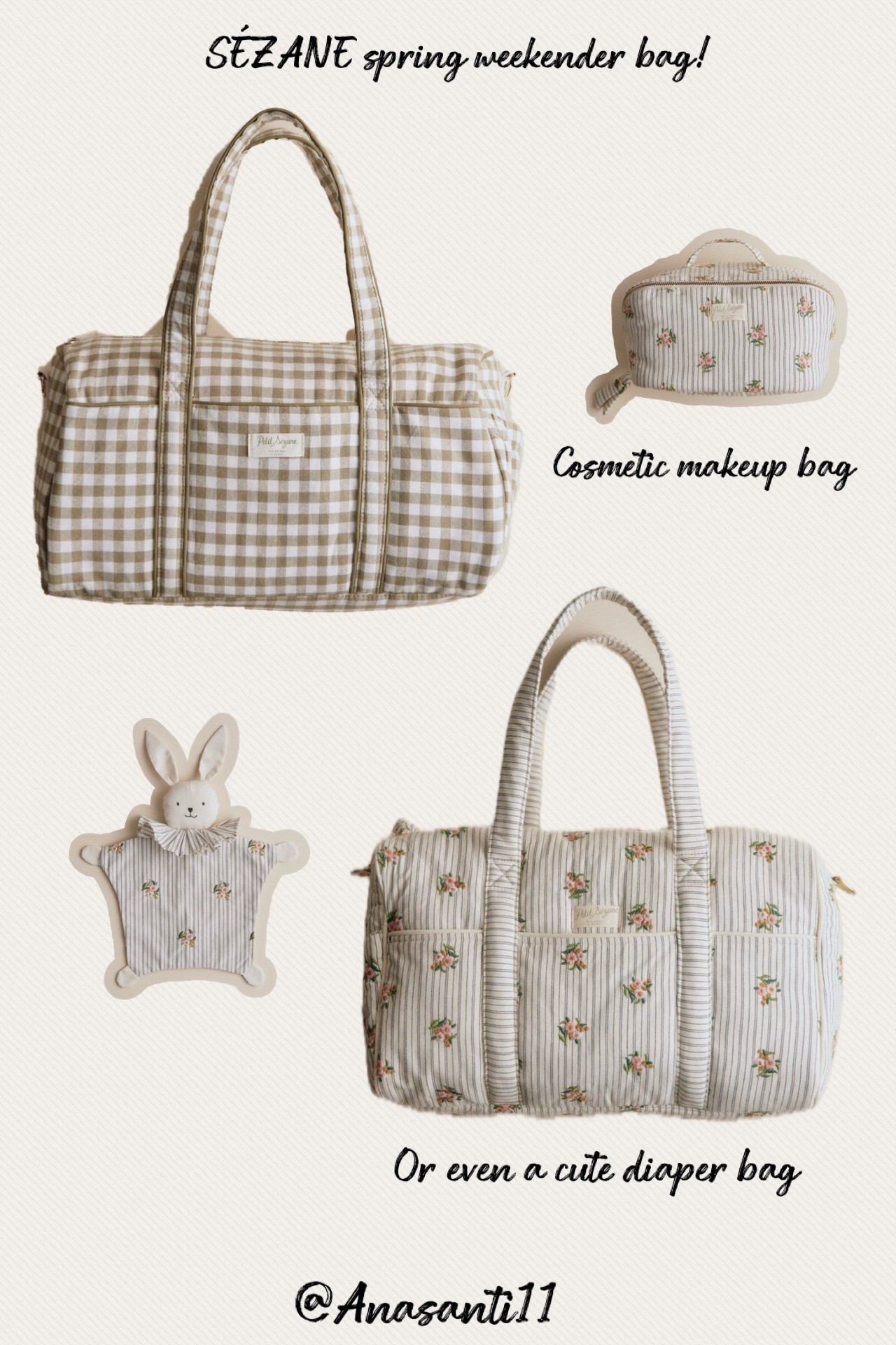 The prettiest spring bag you need 💗✨
Obsessed with this Sézane Weekender — soft, feminine, and effortlessly chic 🌸

It fits so much which makes it perfect for everyday, travel days, or just elevating your on-the-go style 🎀


Sezane weekender bag, spring bag 2026, girly tote bag, chic everyday bag, feminine style accessories, neutral spring bag, travel weekender bag, French girl style, minimal aesthetic bag, everyday essentials

#LTKStyle #LTKFinds #LTKSpring #Sezane #SezaneStyle #WeekenderBag #GirlyStyle #FeminineAesthetic #SpringAccessories #NeutralStyle #ChicStyle #EverydayBag #TravelStyle #CapsuleWardrobe #FrenchGirlStyle #SoftGirlAesthetic #LTKIt #LTKSeasonal #ltkstyletip #SpringOutfits #MinimalStyle #AestheticFinds

#LTKSeasonal #LTKspring #LTKgrwm