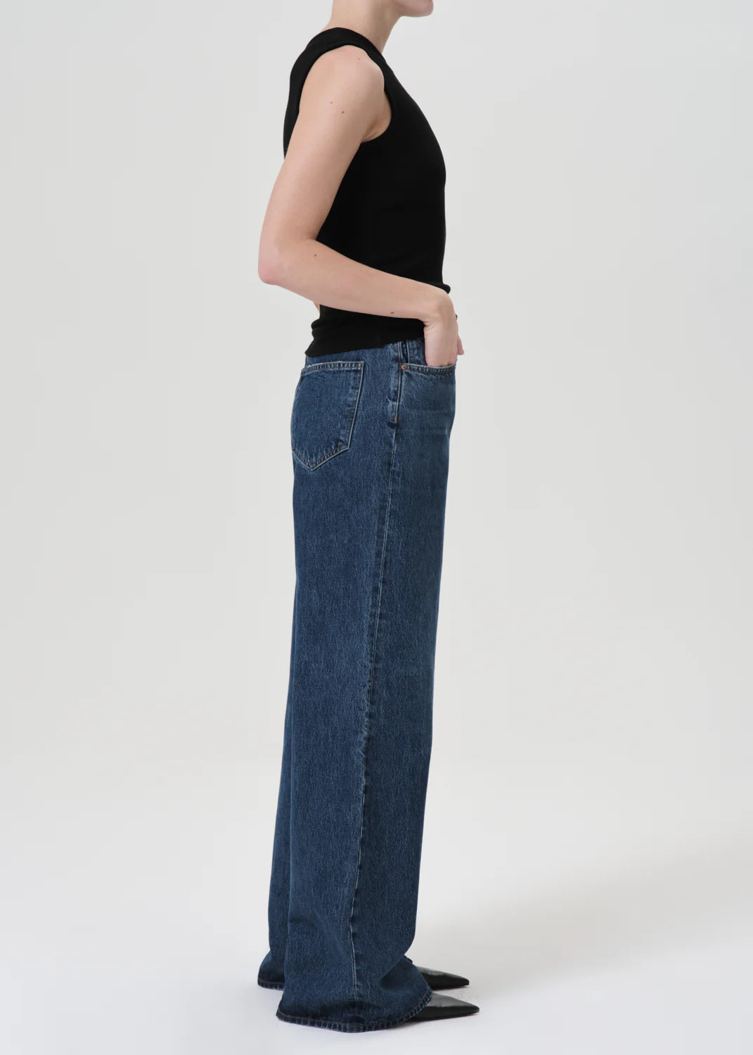Dame High Rise Wide Leg No Cuff in Enamour | AGOLDE