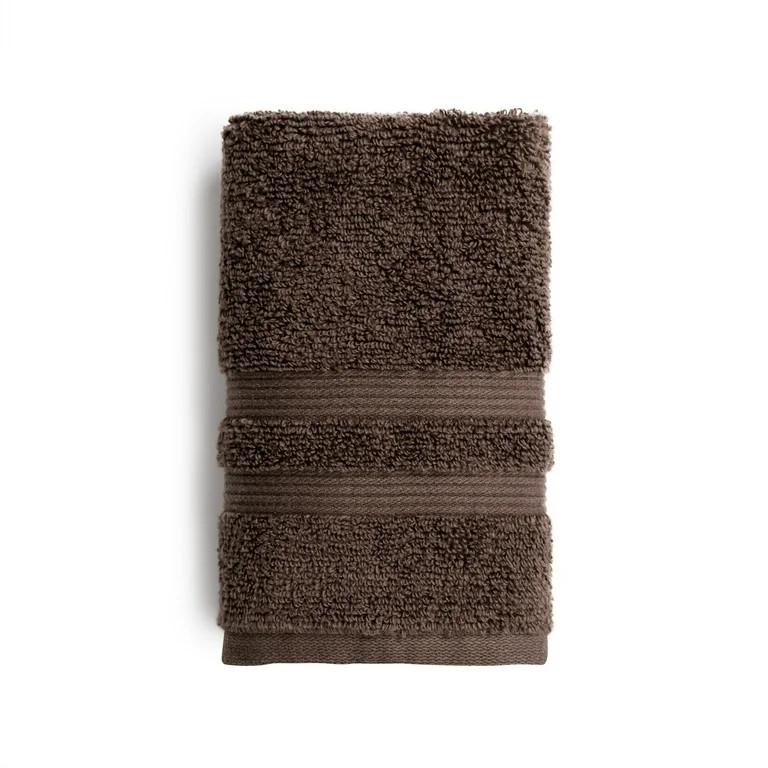 Mainstays Performance Cotton Hand Towel, Super Soft Quick Dry Fade Resistant, Solid Brown | Walmart (US)