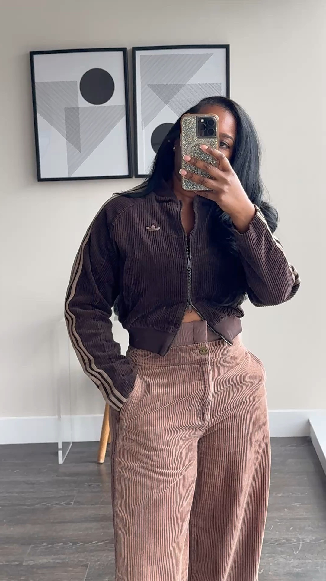 Corduroy, but make it adidas 🤎 This adidas corduroy jacket is such a good fall layering piece—sporty, elevated and easy to style with sneakers. The pants I have on are sold out, but I linked similar adidas pants on the site that actually match the jacket so you can recreate the look.

#fallfashion #ltkstyle #outfitinspo

#LTKootd
