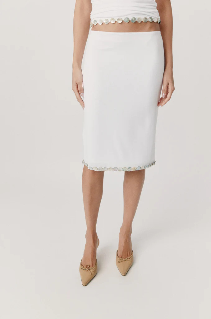 Sonny Midi Skirt | White | With Jean (US)