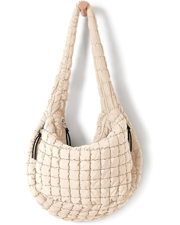 ODODOS Quilted Carryall Tote Bag for Women Crossbody Large Hobo Lightweight Padding Shoulder Bag | Amazon (US)