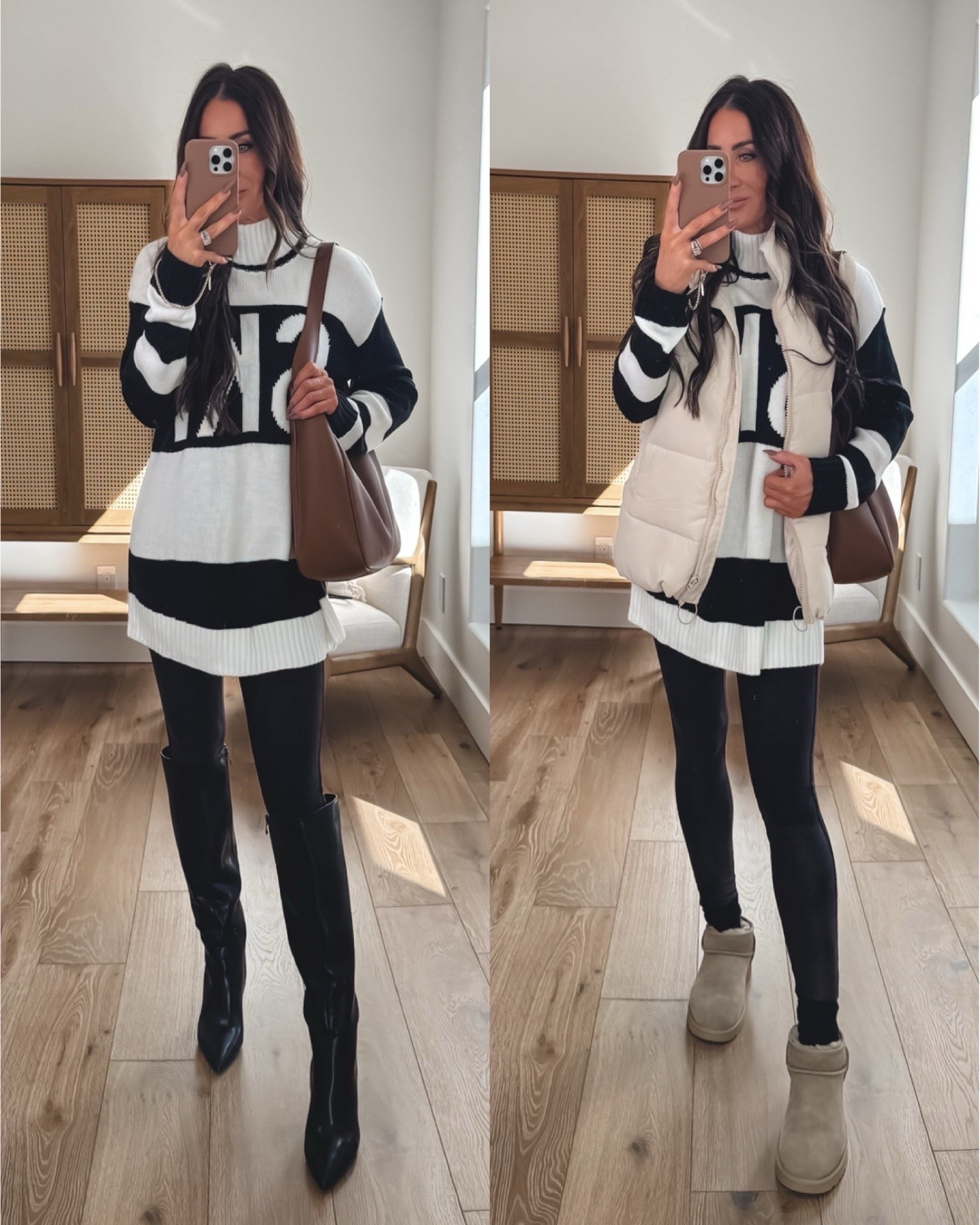 Love this look for less ski sweater wearing size small, oversize puffer vest size small 
Boots and UGGs, true to size 
comfy for day or night …yet chic


#LTKOver40 #LTKootd #LTKSeasonal