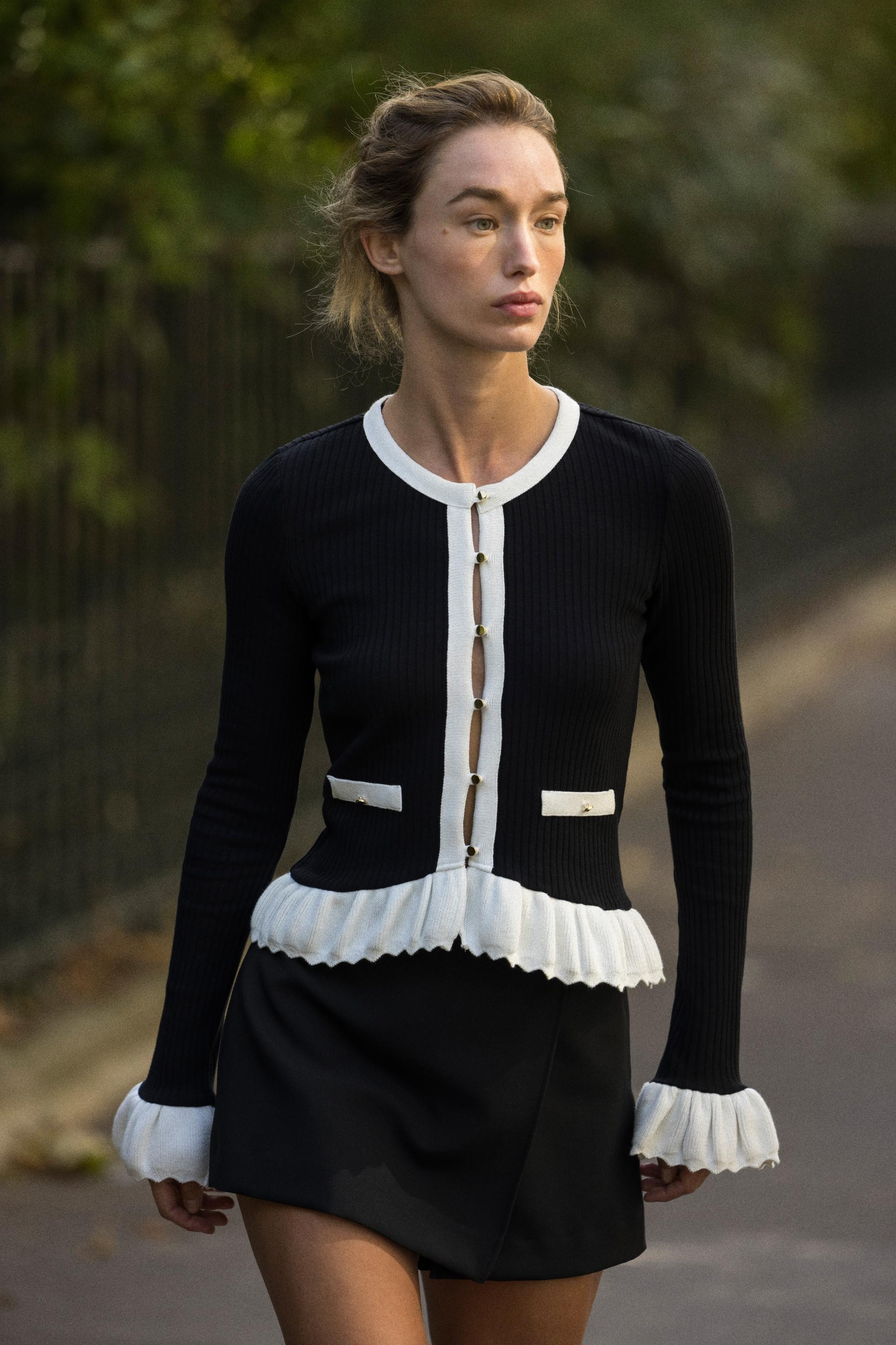 CONTRAST KNIT COMBINATION JACKET | Zara US