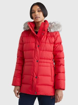 Tommy Hilfiger Women's Recycled Down Hooded Jacket Primary Red - XXS | Tommy Hilfiger (US)