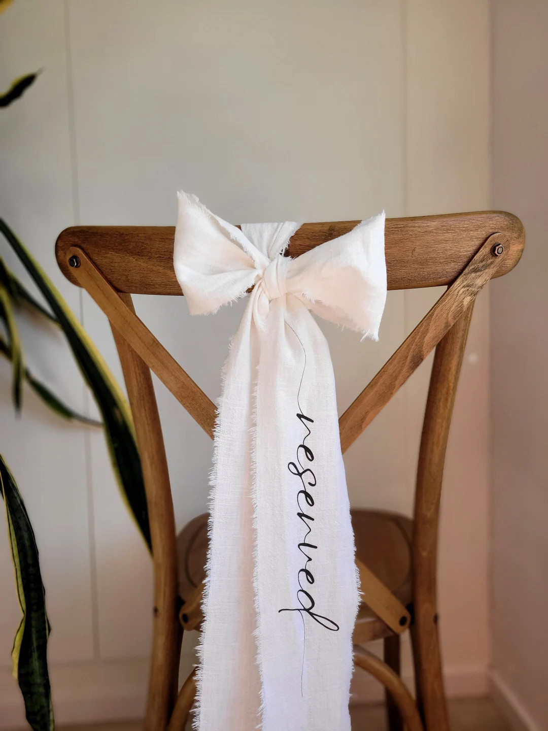 RESERVED Chair Ribbon, Memorial Wedding Sign, Wedding Fabric Sign, Reserved Chair Ribbon - Etsy | Etsy (US)