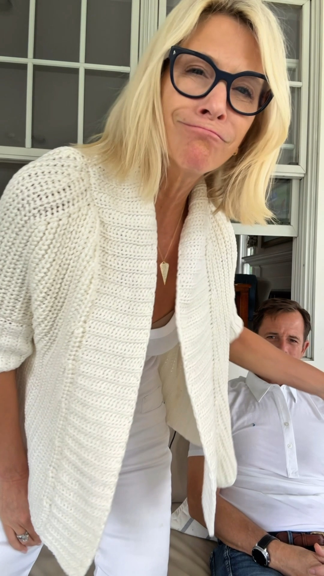 Outfit change!  Short sleeve cardigan that is perfect either am all white outfit!

#LTKootd #LTKOver40 #LTKMidsize
