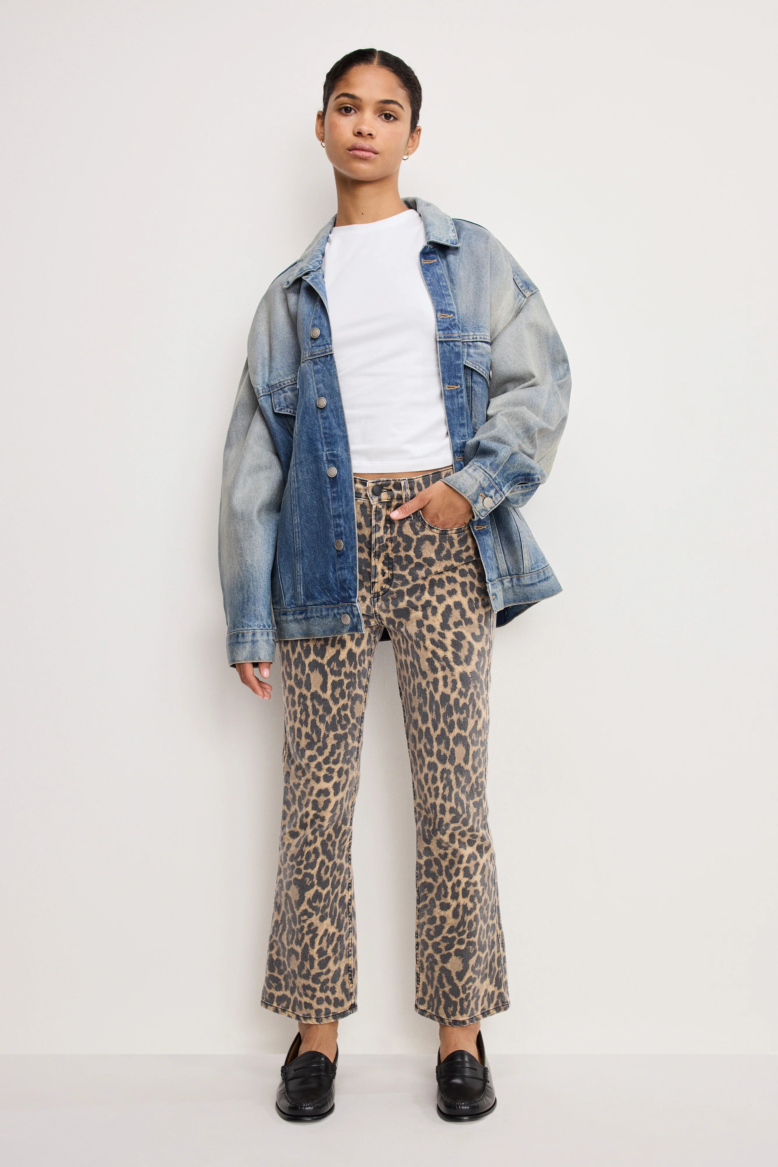 GOOD KICK FLARE LEOPARD JEANS | LUCKY LEOPARD001 - GOOD AMERICAN | Good American