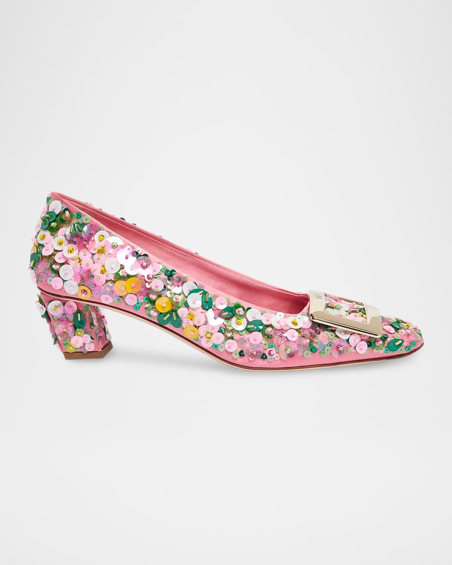 Roger Vivier Belle Vivier Sequin Satin Pumps | Neiman Marcus