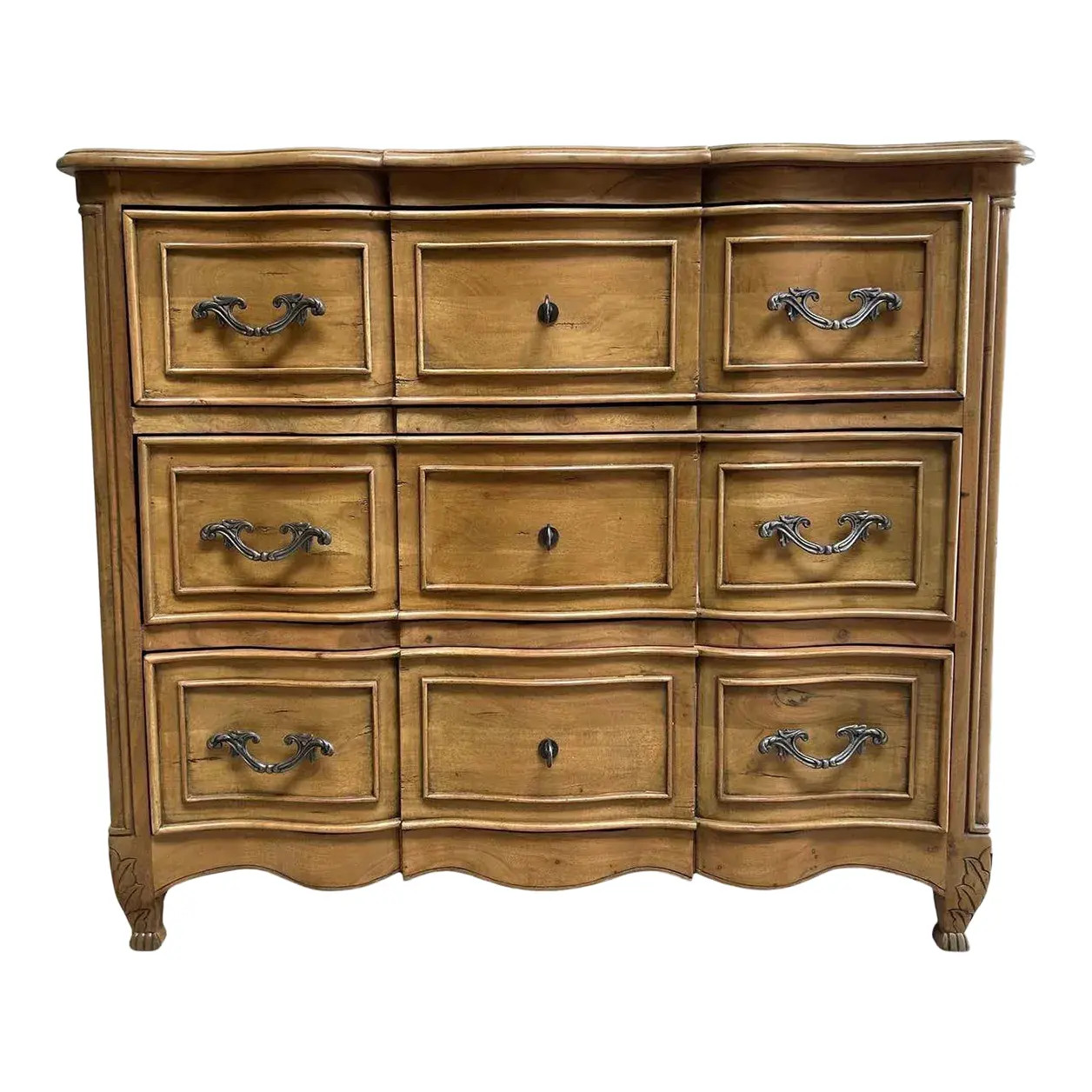 Acacia Wood Chest of Drawers | Chairish