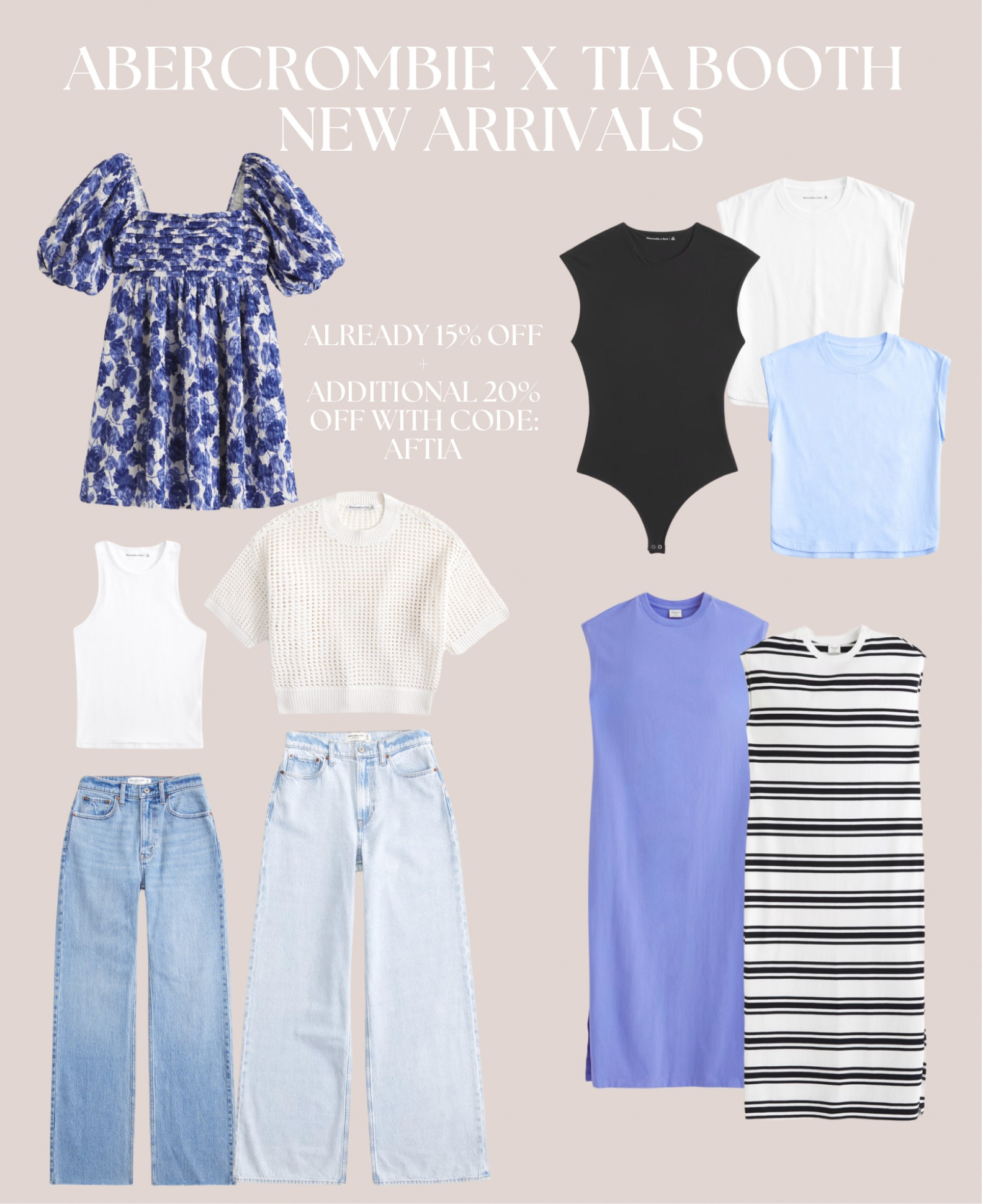 obsessed with the abercrombie x tia booth collection! already 15% off but use code: AFTIA for a stackable 20% off 🤩✨

abercrombie, tia booth, spring dress, wide leg jeans, t shirt dress, spring essentials, abercrombie sale

#LTKsalealert #LTKstyletip