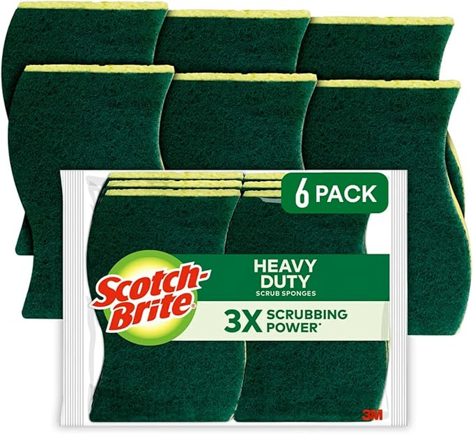 Scotch-Brite Heavy Duty Scrub Sponges, Sponges for Cleaning Kitchen and Household, Heavy Duty Spo... | Amazon (US)