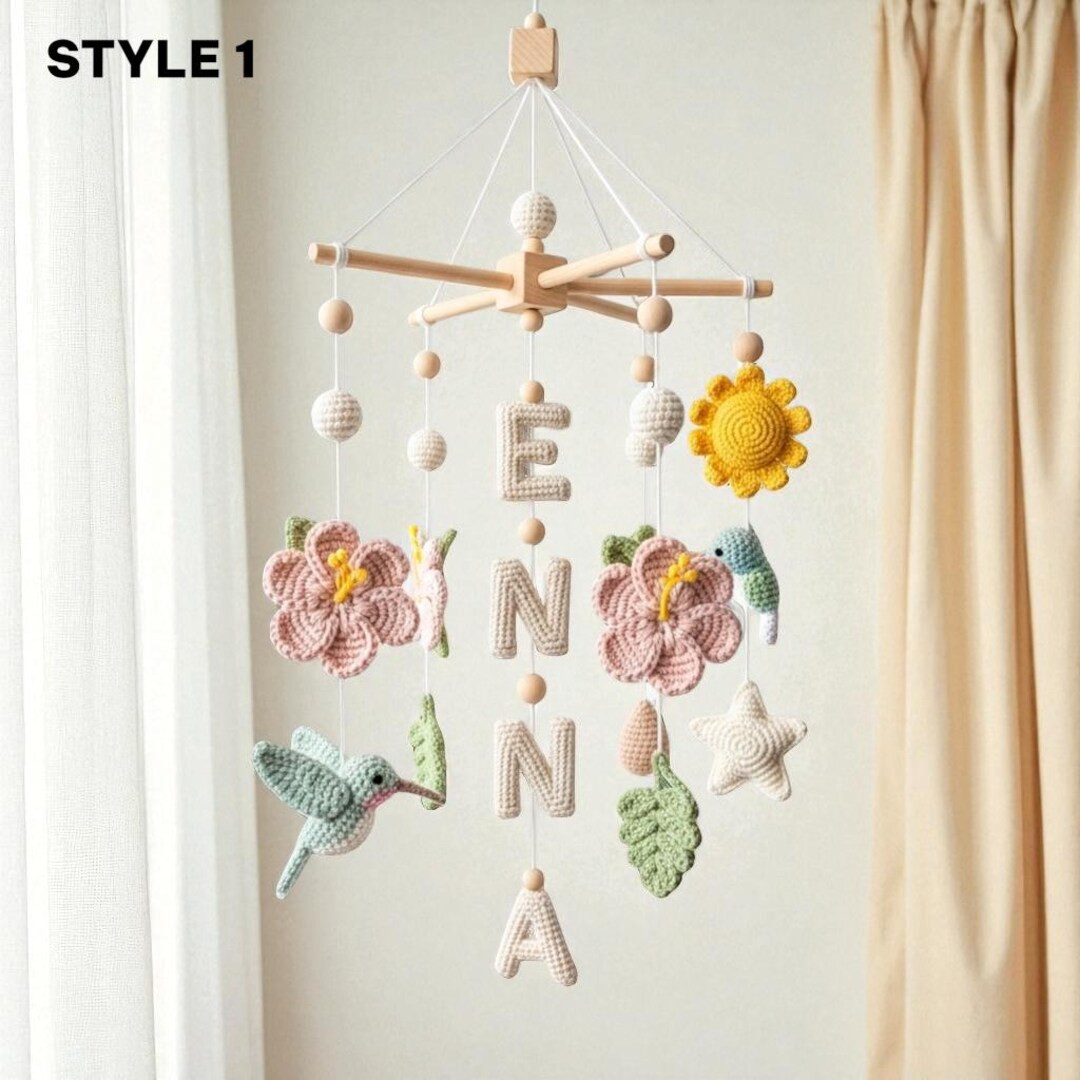 Custom Crochet Hummingbird Baby Mobile: Tropical Nursery Decor | Etsy (US)