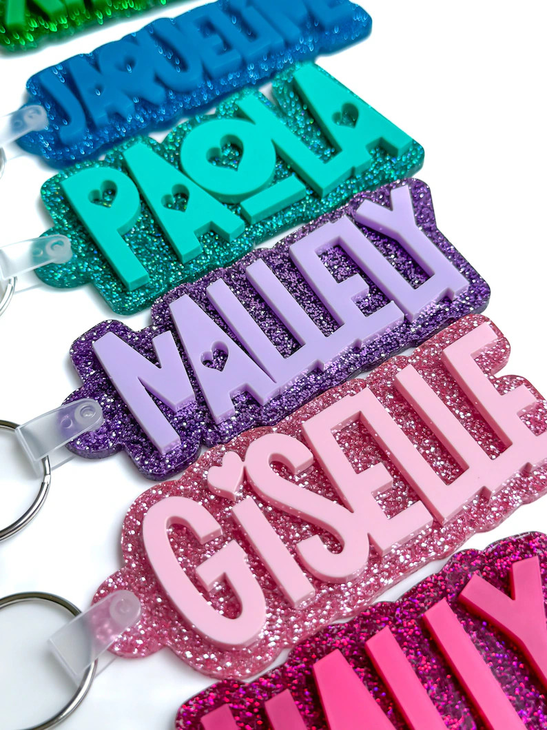 Backpack Name Tag Acrylic Keychain Personalized Acrylic Name Tag Diaper Bag Tag Lunch Box Tag Kid... | Etsy (US)