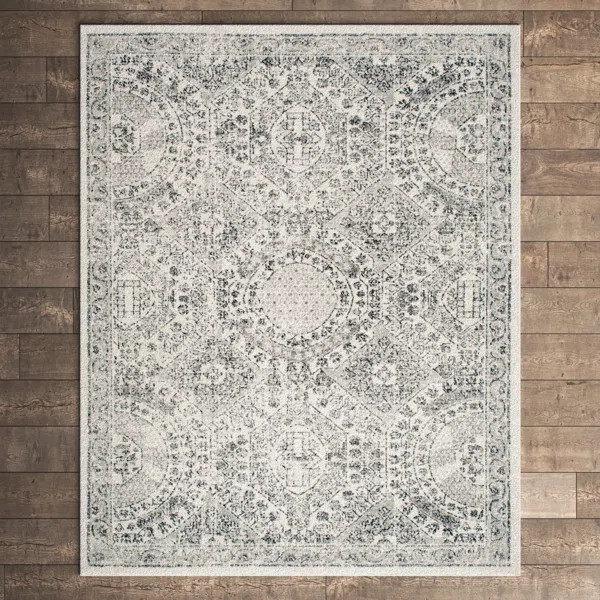 Mila Traditional Power Loom Performance Gray Rug | Wayfair Professional