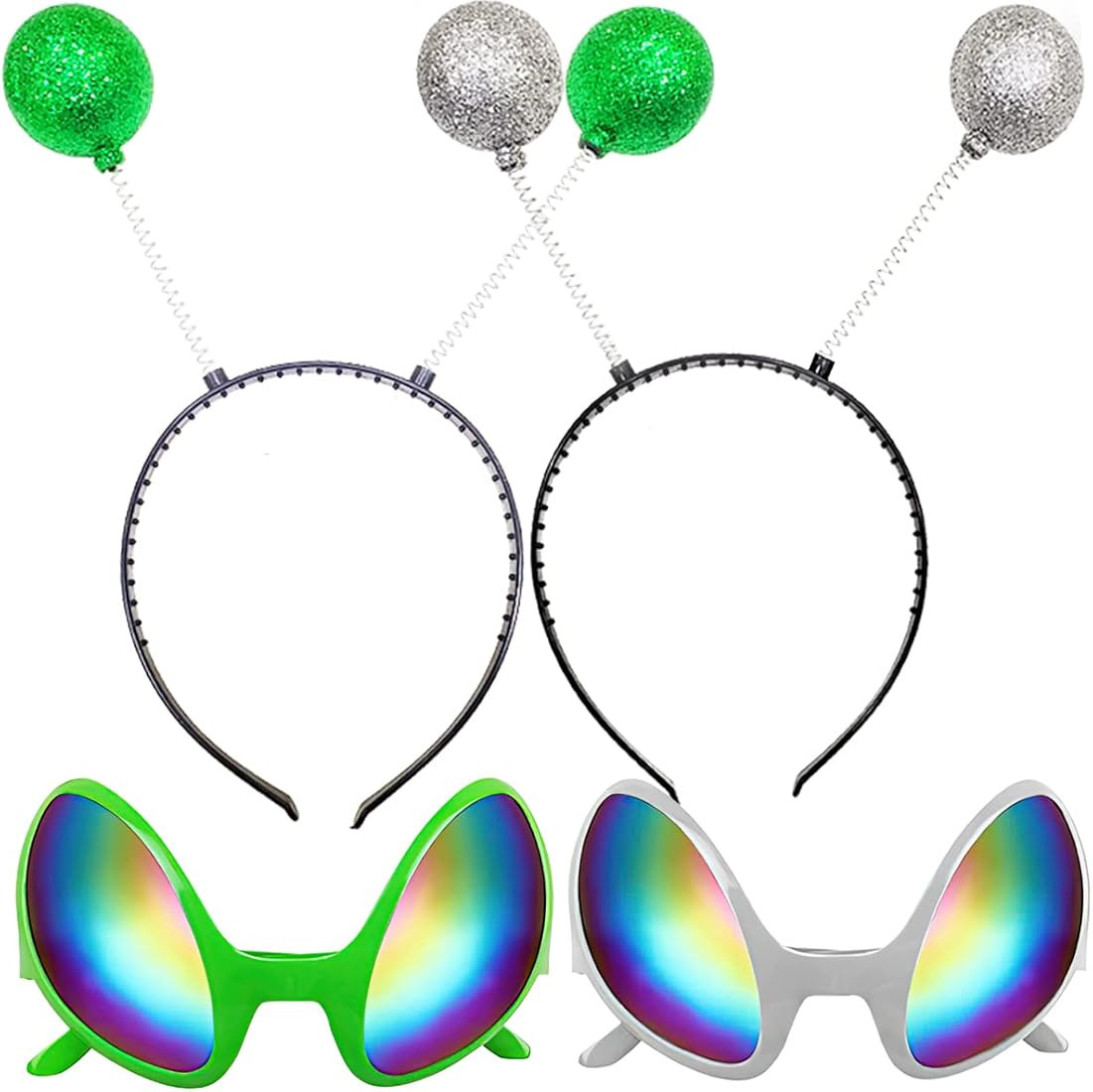 Poptrend 2 Pairs Alien Headband and Glasses,Alien Rainbow Lens Sunglasses,Headband Boppers Antenna f | Amazon (US)
