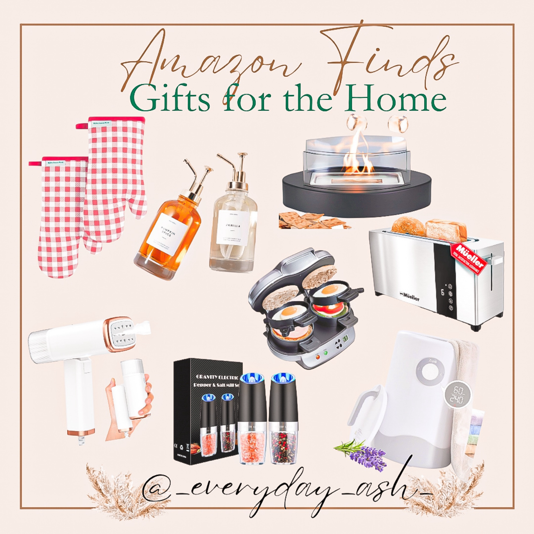 Amazon gifts for the home 🏡🎄🎁

Give these gifts to a new homeowner, parents, grandparents, holiday wedding, and more !🎁🎄

Kitchen finds , Amazon home finds, gift guide, kitchen gloves, steamer, coffee syrup dispenser, salt and pepper shaker, breakfast sandwich grill, fire pit, toaster, towel warmer 

#LTKFindsUnder50 #LTKHoliday #LTKGiftGuide