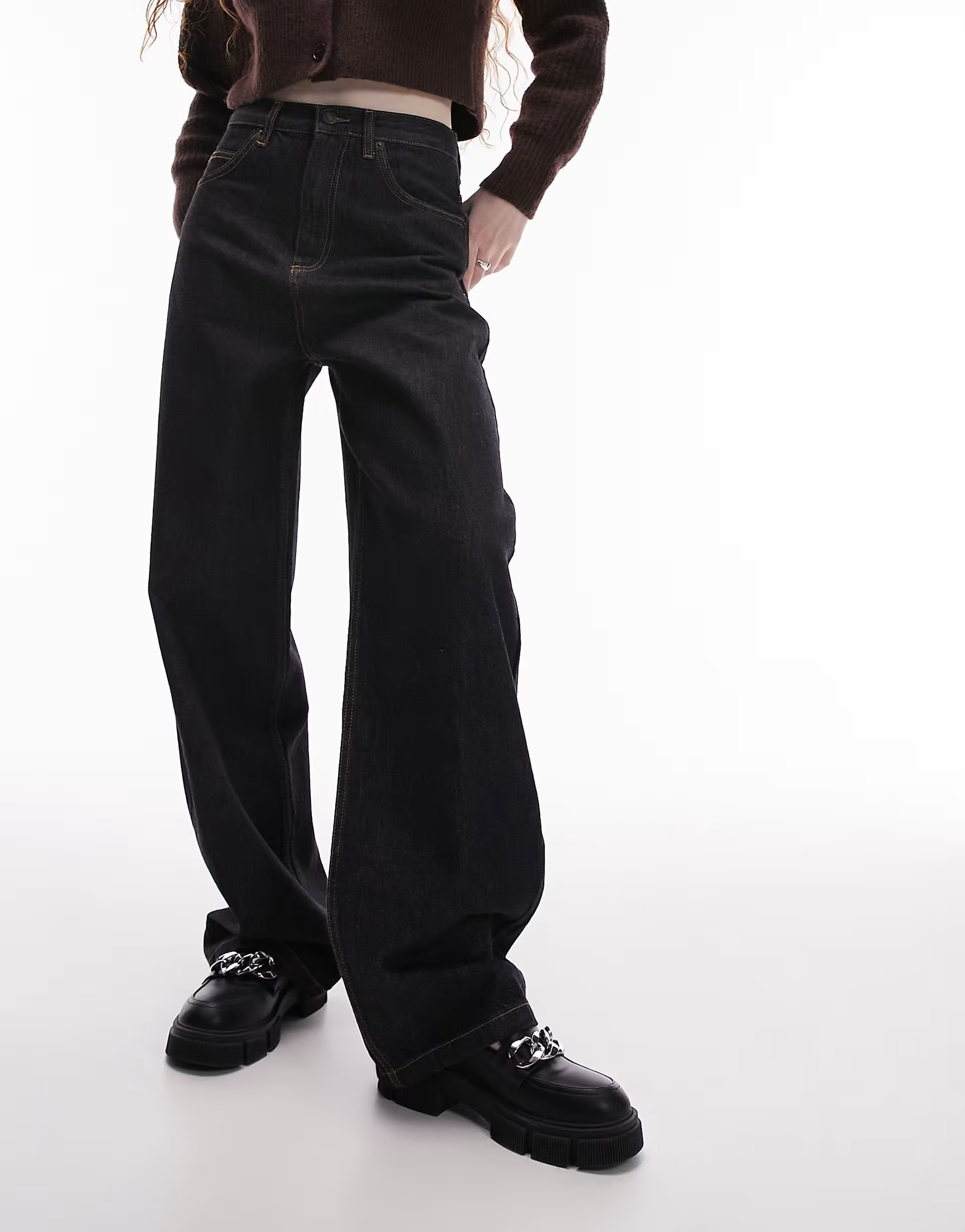 Topshop rinse baggy jean in black | ASOS (Global)