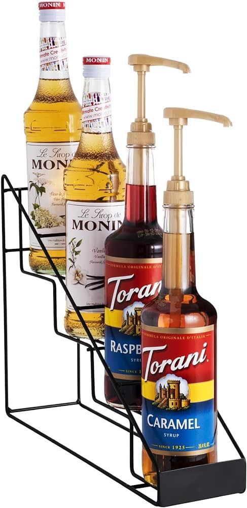 Mustry Coffee Syrup Rack for Coffee Bar Accessories, Fits with Torani and Monin Syrup, Coffee Bar... | Amazon (US)