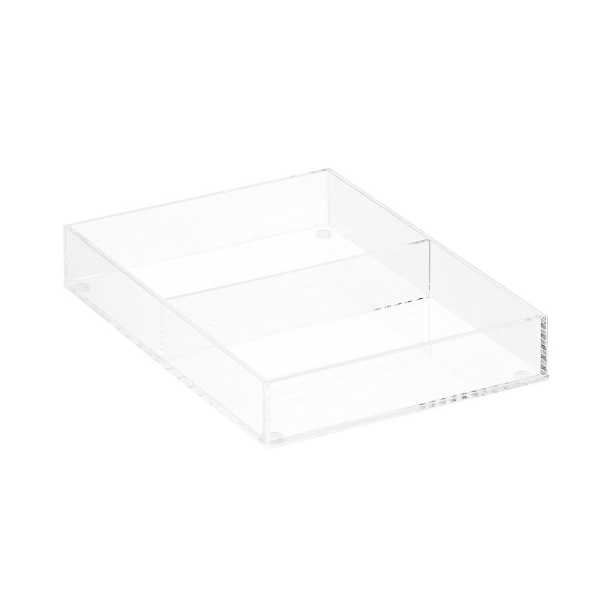 Luxe Short 2-Section Divided Insert Clear | The Container Store