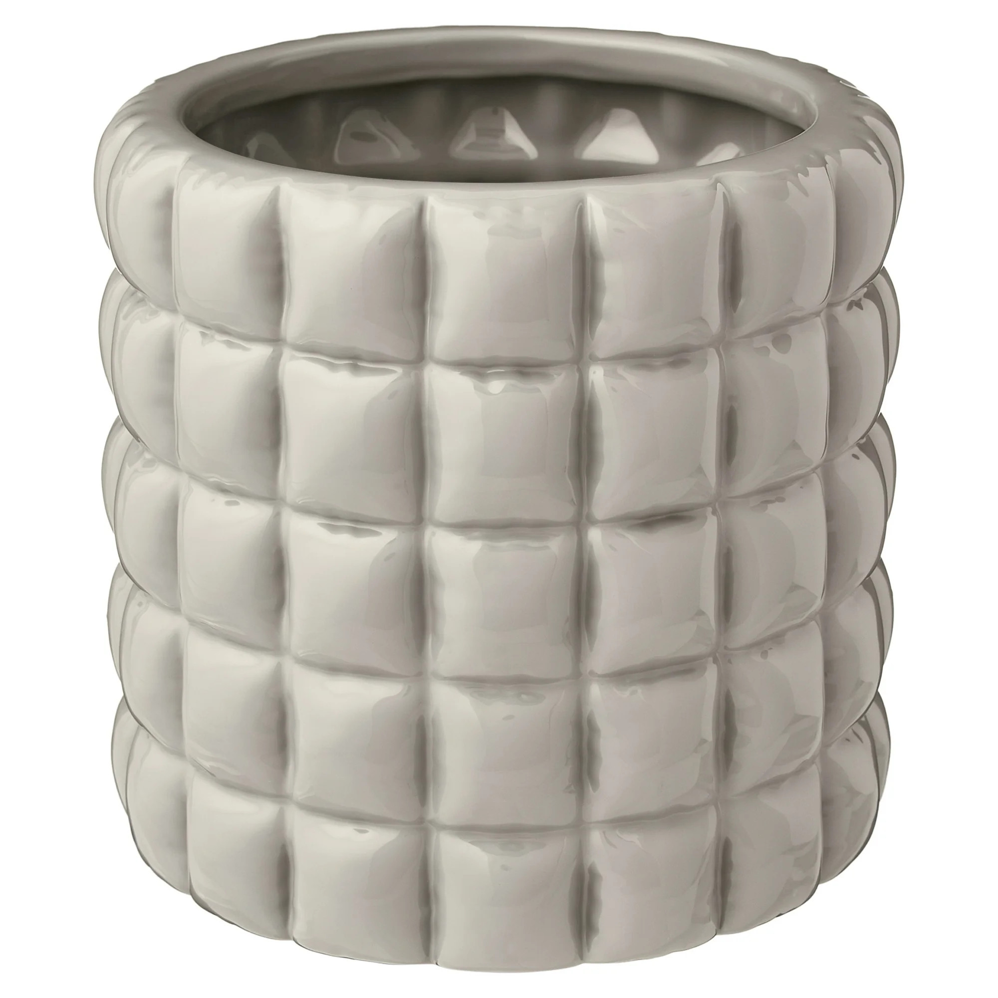 Mainstays Nova 6.25 Inch Round Birch Gray Ceramic Planter with Drainage Hole | Walmart (US)