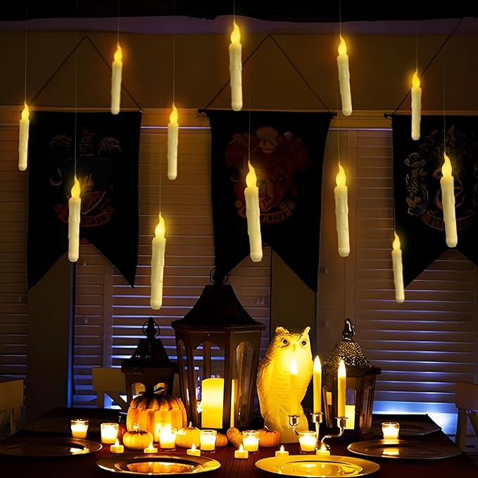 Halloween Decorations - Floating LED Candles with Remote Control -12Pcs Magic Witch Wizard Christ... | Amazon (US)