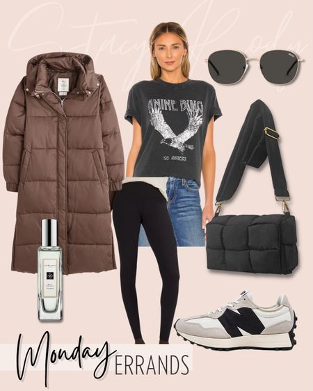 Abercrombie & Fitch puffer (size down) 
Graphic T-shirt 
New Balance 327’s crossbody bag 
Jo MALONE fragrance 
Comfortable and put together 

#LTKstyletip #LTKSeasonal #LTKunder50