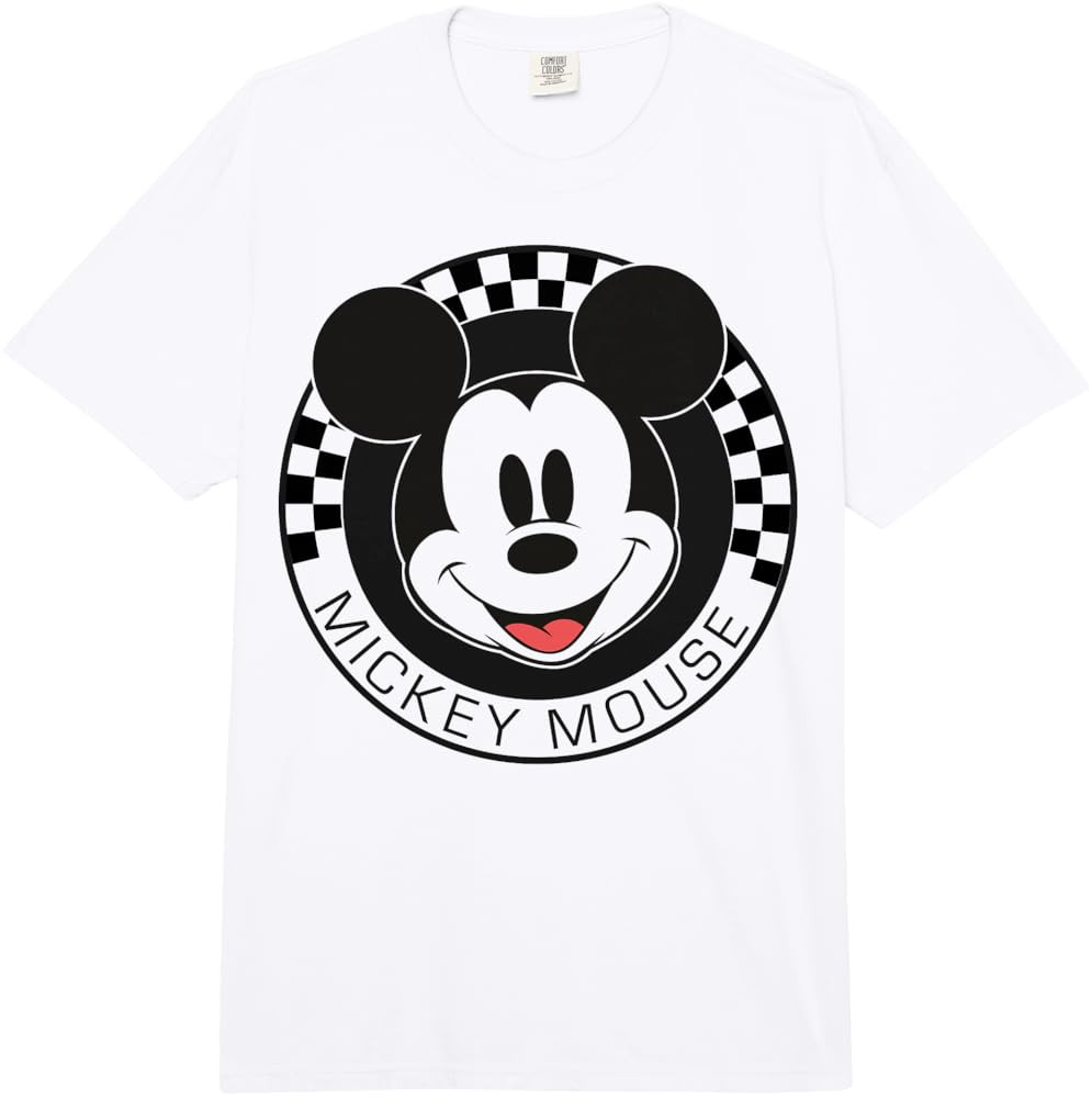 Disney Mickey and Friends Mickey Mouse Checkerboard Circle Comfort Colors Adult Heavyweight T-Shi... | Amazon (US)