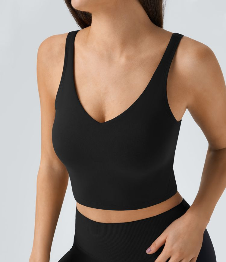 Women’s Padded V Neck Cropped Yoga Tank Top - Halara | HALARA