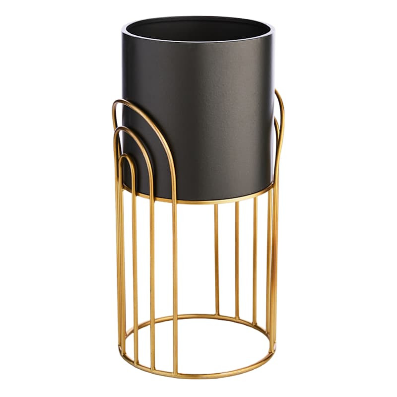 Crosby St. Black & Bronze Planter Stand, Small | At Home