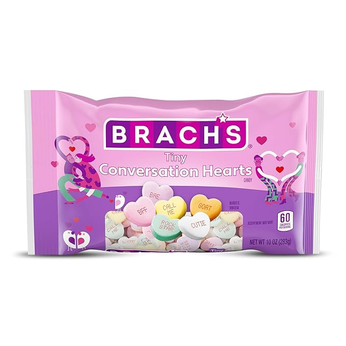 Brach's Tiny Conversation Hearts, Valentine's Day Candy, 10oz | Amazon (US)