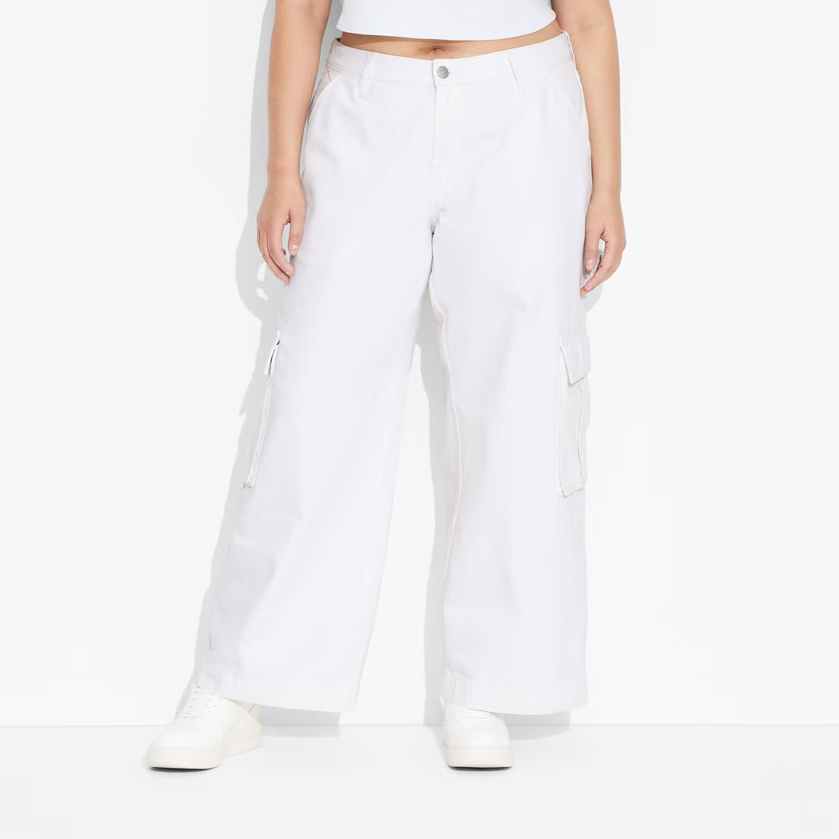 Women's Mid-Rise Wide Leg Cargo Baggy Jeans - Wild Fable™ | Target
