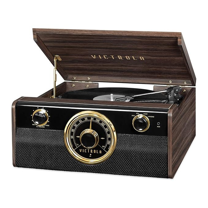 Victrola Wood Metropolitan Mid Century Modern Bluetooth Record Player with 3-Speed Turntable and ... | Amazon (US)