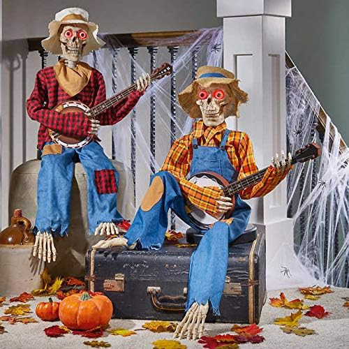 Animated Motion/Sound Activated Musical Multi-Lingual Banjo Skeletons Duo Halloween Fall Indoor D... | Amazon (US)