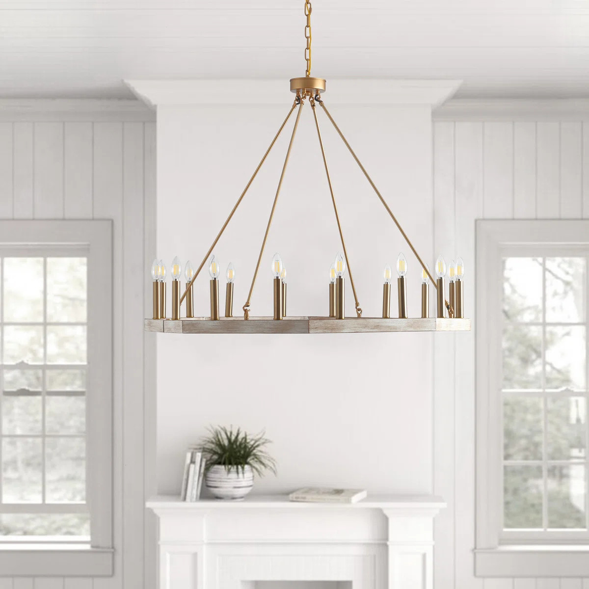 Dilja 16 - Light Dimmable Wagon Wheel Chandelier | Wayfair North America