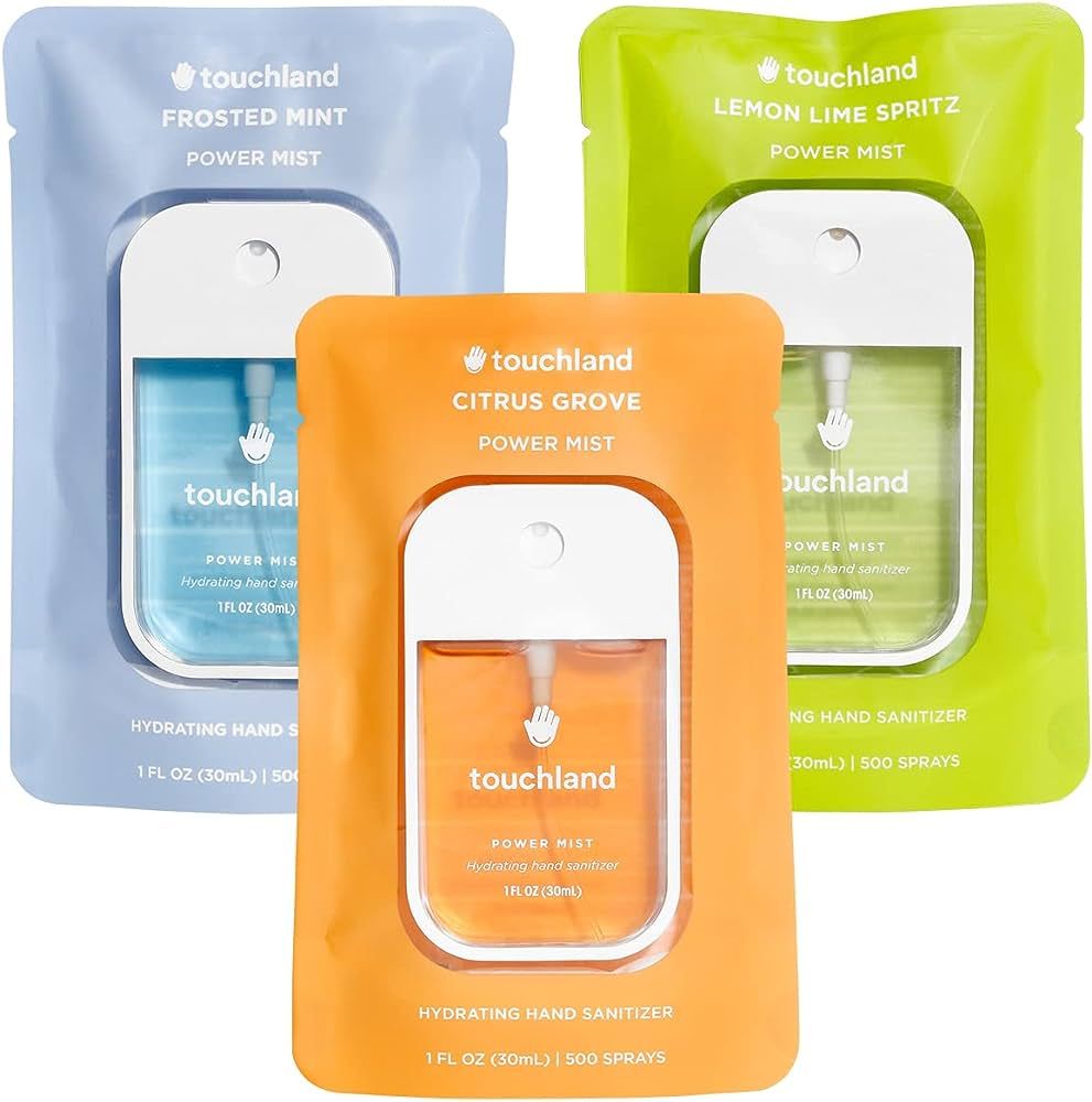 Touchland Power Mist Hydrating Hand Sanitizer FRESH 3-PACK | Mint, Citrus, Lemon Lime | 500-Spray... | Amazon (US)