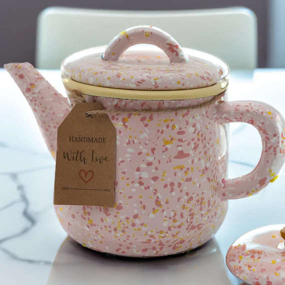 Pink Enamel Teakettle Enamel Ware Kitchen Tea Pot Cute - Etsy | Etsy (US)