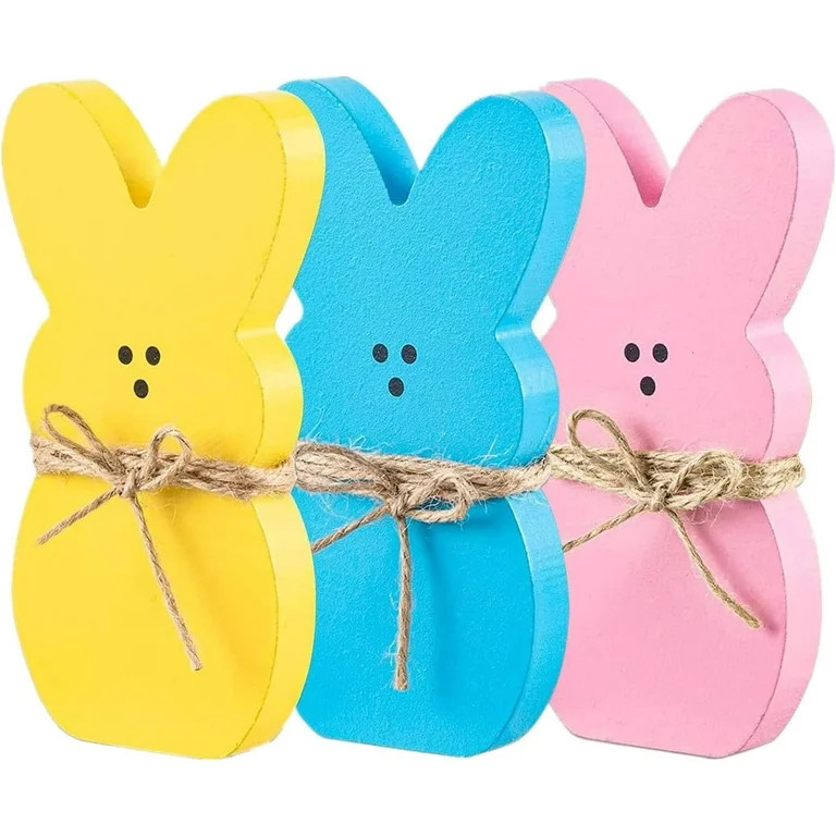 3Pcs Easter Sign Bunny Rabbit Wood Table Ornaments Set Centerpieces-Easter Decoration for Spring ... | Walmart (US)