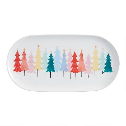 Multicolor Rainbow Tree Serving Platter | World Market