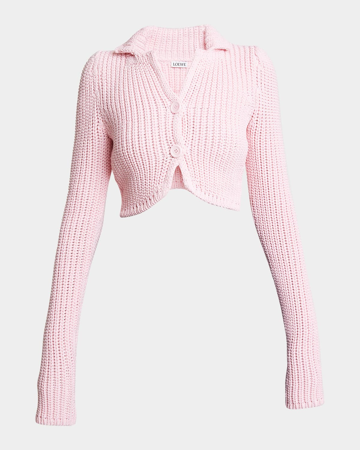 Collared Crop Knit Cardigan | Neiman Marcus