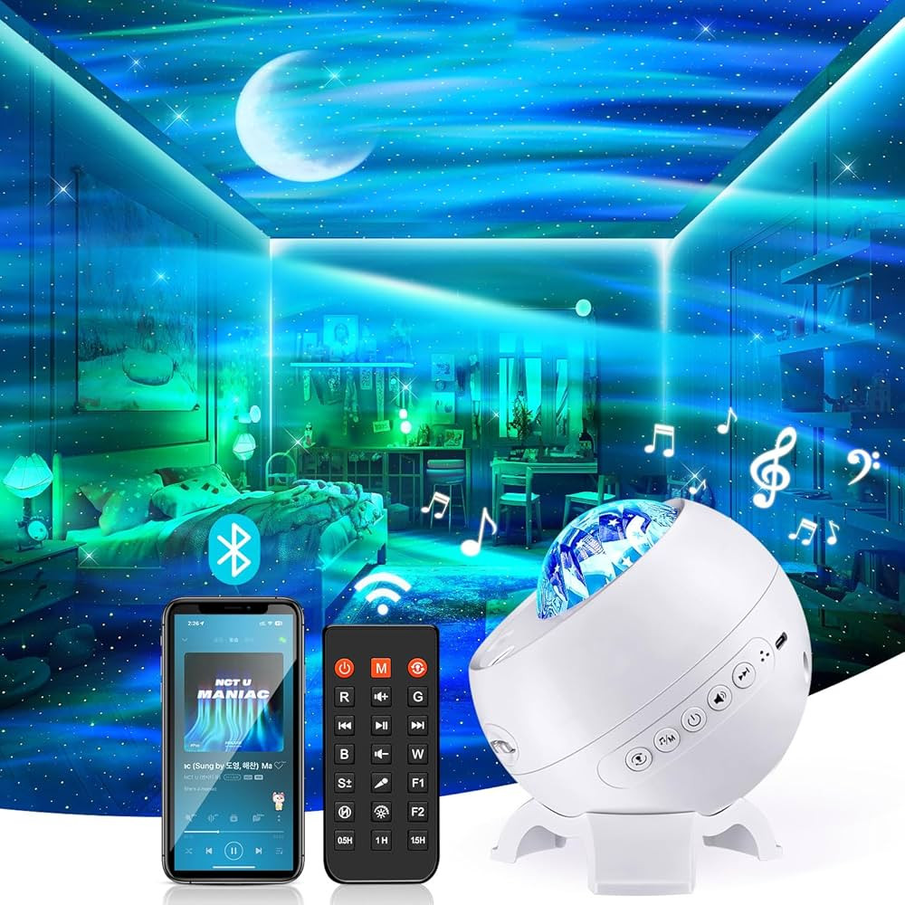 Star Projector Northern Lights Projector,White Noise&Bluetooth Star Projector Galaxy Light,15 Col... | Amazon (US)