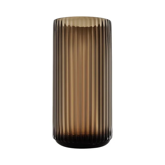 Ribbed Large Brown Glass Ribbed Flower Vase for Dinning Table Decor | Walmart (US)
