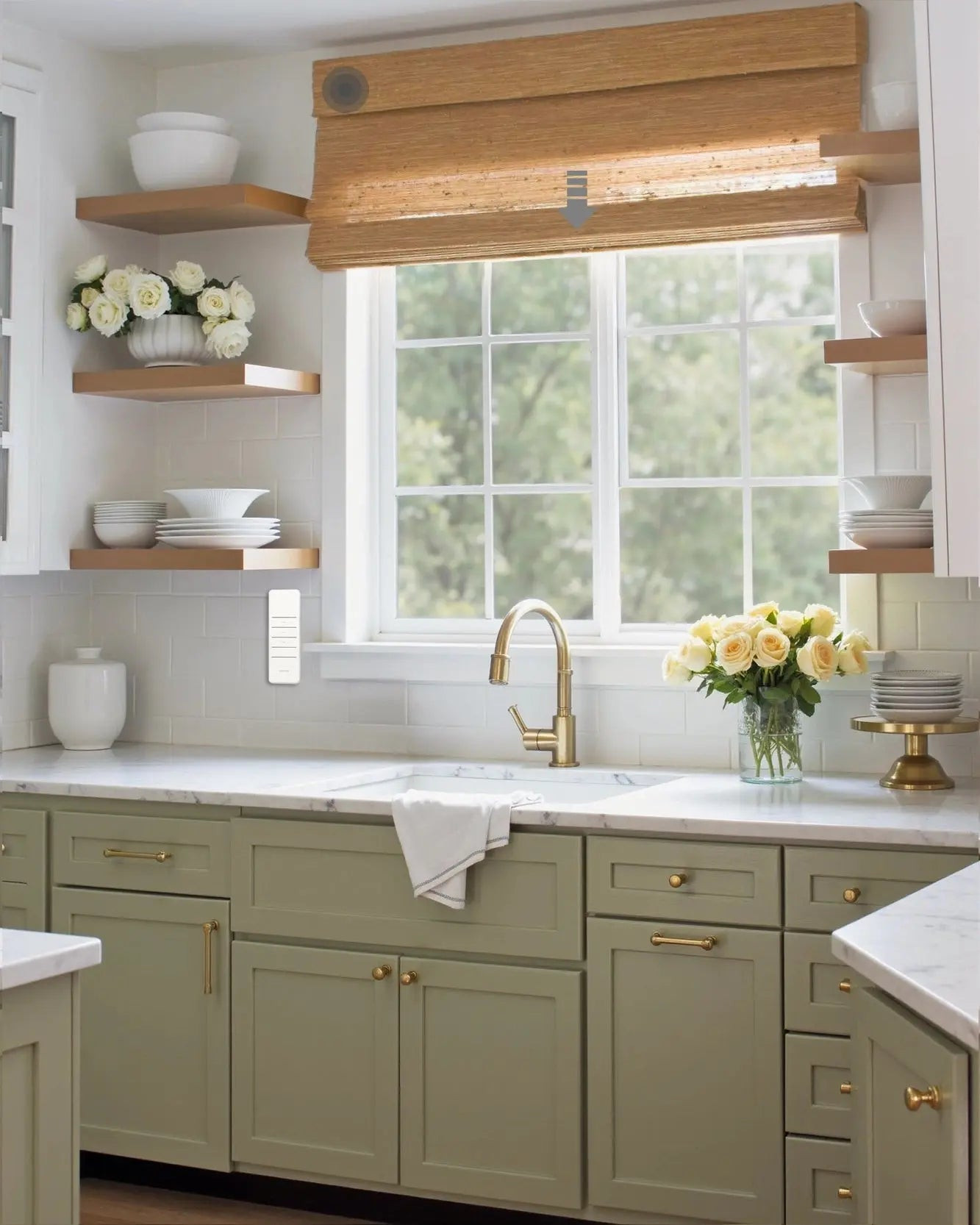 Motorized Window Woven Bamboo Shades | TWOPAGES