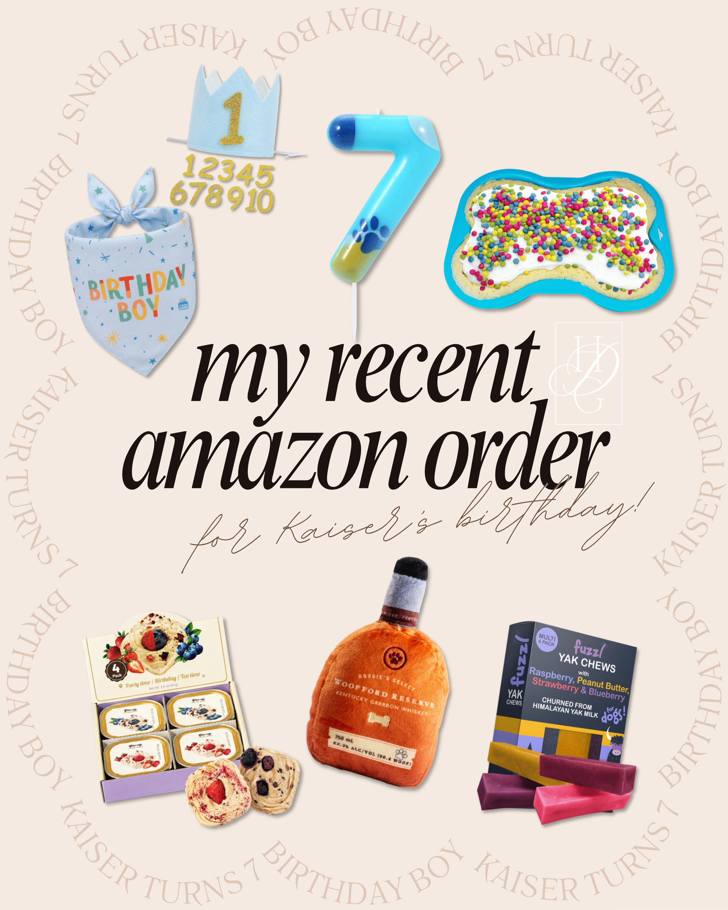 SEVEN years of Kaiser 🤎🧁🎉
A little round up of the birthday goodies from Amazon this year for my soul dog 🫶🐾 

Dog mom / golden retriever / pets / Holley Gabrielle #LTKPets 

 