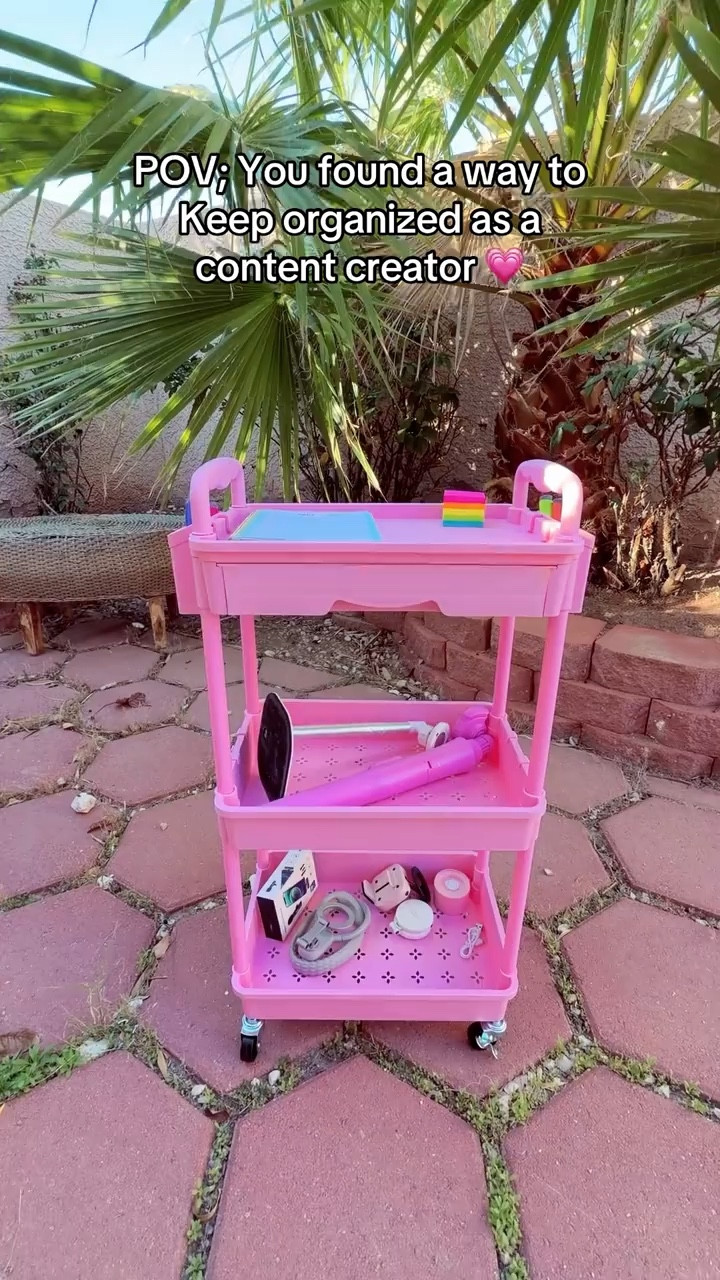 Pink rolling storage organization cart perfect for content creators 💗

#LTKHome #LTKSaleAlert #LTKmomlife