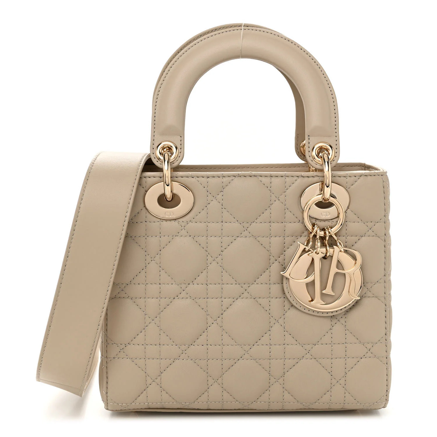 Lambskin Cannage Small My ABCDior Lady Dior Hazelnut | FASHIONPHILE (US)